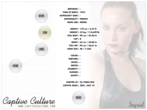 Captive Culture - Biography Page - Model : Ingrid