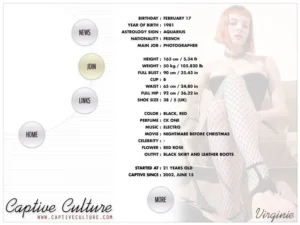 Captive Culture - Biography Page - Model : Virginie